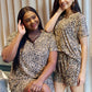Zenana Full Size Leopard V-Neck Top and Drawstring Shorts Lounge Set