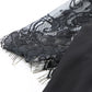 Strappy Neck Spliced Lace Eyelash Trim Blouse