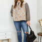 Sugarfox Full Size Paisley Tie Neck Balloon Sleeve Top