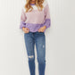 CY Fashion Sugar Plum Color Block Sweater