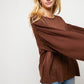 Davi & Dani Full Size Waffle-Knit Round Neck Top
