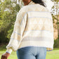 Davi & Dani Dozy Weather Full Size Geometric Fuzzy Turtleneck Sweater in Taupe