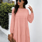 Balloon Sleeve Keyhole Tiered Dress
