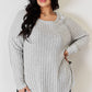 Basic Bae Full Size Ribbed Round Neck Slit T-Shirt