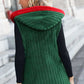 Christmas Graphic Contrast Hooded Brushed Vest