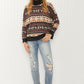 CY Fashion Reindeer Retreat Full Size Fair Isle Christmas Sweater