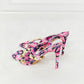Cape Robbin Printed Studded Stiletto Heels in Pink
