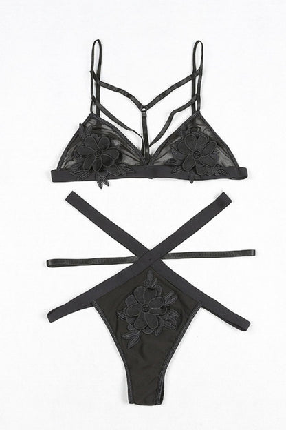 Strappy Lace Lingerie Set
