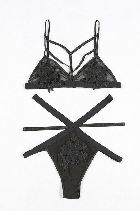 Strappy Lace Lingerie Set