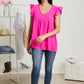 Cotton Bleu At The Summit Full Size Airflow Babydoll Top