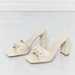 Cape Robbin Chain Detail Slide-On Heels in Off White
