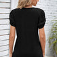 V-Neck Twisted Short Sleeve T-Shirt