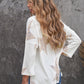 Star Print Waffle Knit Side Slit Top