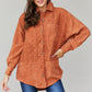 Davi & Dani Full Size Button-Up Spliced Lace Shacket