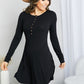 Zenana Portland Pines Full Size Henley Dress in Black