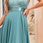 Sleeveless Handkerchief Hem Spliced Lace Dress