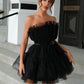 Tulle Ruffle Hem Bow Detail Mini Dress
