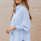 Striped Button Front Smocked Shirt