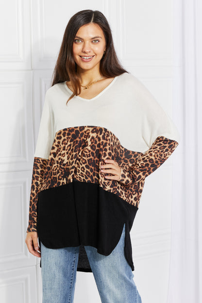 Culture Code Paws For Effect Leopard Color Block Top