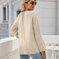 V-Neck Raglan Sleeve Ruched Detail Top