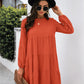 Balloon Sleeve Keyhole Tiered Dress