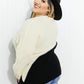 CY Fashion Half-and-Half Full Size Color Block Sweater