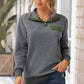 Contrast Quilted Quarter-Snap Long Sleeve Sweatshirt
