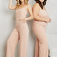 White Birch Full Size Halter Neck Jumpsuit with Pockets