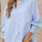 Striped Button Front Smocked Shirt