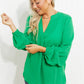Doe & Rae Making Memories Full Size Pleated Balloon Sleeve Blouse