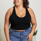 White Birch Sense of It All Full Size Cropped V-Neck Tank Top
