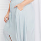 Sweet Lovely by Jen Full Size Leaps and Bounds Slit Maxi Skirt in Misty Blue