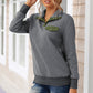Contrast Quilted Quarter-Snap Long Sleeve Sweatshirt