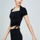 Side Drawstring Cropped Sports Top
