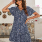 Animal Print Button Front Flutter Sleeve Dress