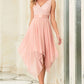 Sleeveless Handkerchief Hem Spliced Lace Dress