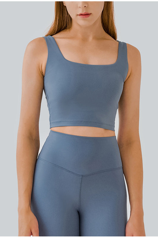 Cropped Square Neck Yoga Tank