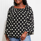 CY Fashion Polka Dot Party Full Size Bell Sleeve Blouse