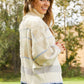 Davi & Dani Dozy Weather Full Size Geometric Fuzzy Turtleneck Sweater in Taupe