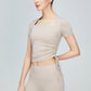 Side Drawstring Cropped Sports Top