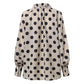 Women's Bow Stand Collar Blouse with Lantern Sleeves