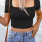 Square Neck Ribbed Crop Top