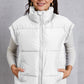 Zip Up Turtleneck Pocketed Vest Coat