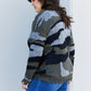 CY Fashion Full Size Multicolored Distressed V-Neck Sweater