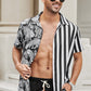 Striped Animal Short Sleeve Shirt
