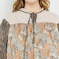 Sugarfox Full Size Paisley Tie Neck Balloon Sleeve Top