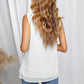 Swiss Dot Lace Detail Plunge Tank
