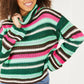Davi & Dani Midwest Full Size Striped Turtleneck Sweater