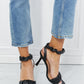 Cape Robbin Faux Leather Scrunchy Strap Heels in Black