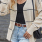 Striped Open Front Cardigan Sweater